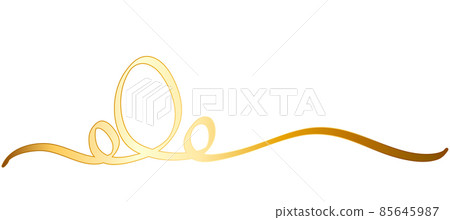 Calligraphy Golden Easter Egg Ribbon on White, stock vector illustration 85645987