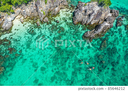 Aerial view of Koh Khai Nuai, the cat island in Phuket, Thailand 85646212