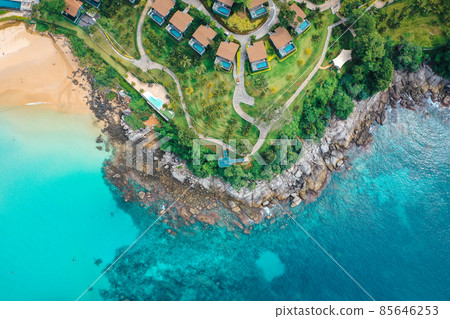 Aerial view of Kata and Kata Noi beach in Phuket province, in Thailand 85646253