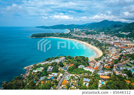 Aerial view of Kata and Kata Noi beach in Phuket province, in Thailand 85646312