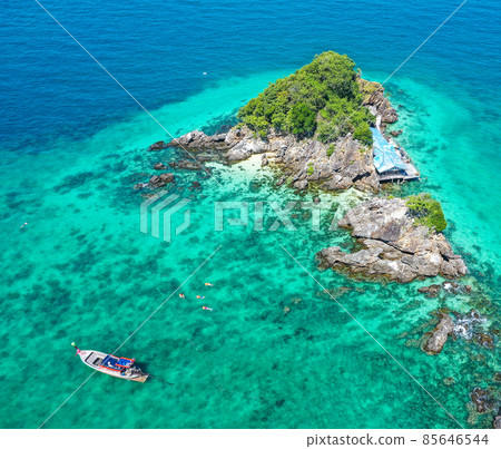 Aerial view of Koh Khai Nuai, the cat island in Phuket, Thailand 85646544