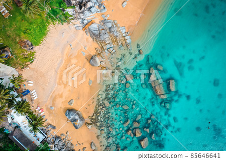 Nui Beach Black Rock viewpoint in Phuket, Thailand Nui Beach Black Rock viewpoint in Phuket, Thailand 85646641
