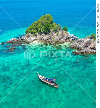 Aerial view of Koh Khai Nuai, the cat island in Phuket, Thailand 85646761