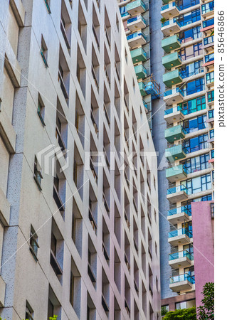 Facades of residential complexes in Hong Kong Facades of residential complexes in Hong Kong 85646866
