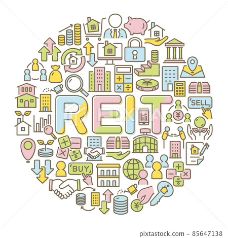 REIT (Real Estate Investment Trust) Round logo 85647138
