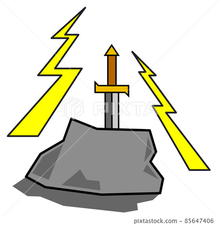 Legendary hero's sword stuck in a rock 85647406