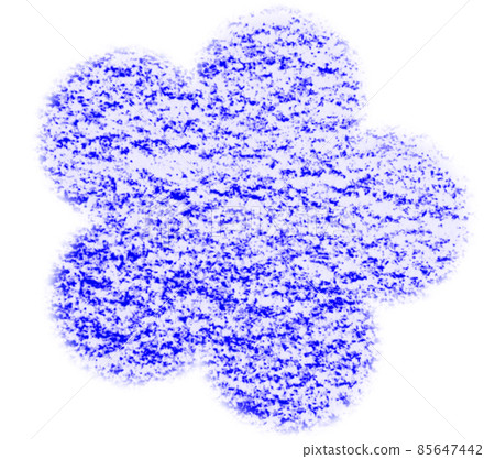 Illustration of flowers drawn with crayons With blue-purple pass Other colors available 85647442