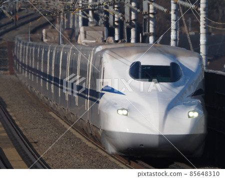 Shinkansen N700S J9 formation with heat haze near Seta, Otsu City Shinkansen N700S J9 formation with heat haze near Seta, Otsu City 85648310