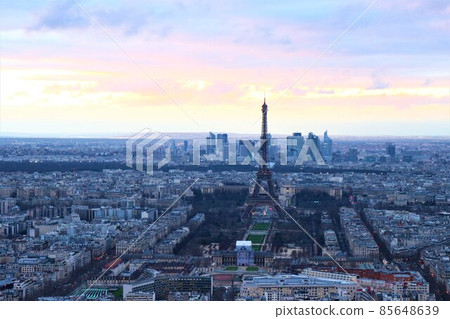 Paris and the Eiffel Tower as seen from the Montparnasse Tower 85648639