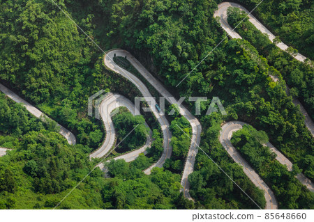 Mountains road in Tianmenshan nature park - China 85648660