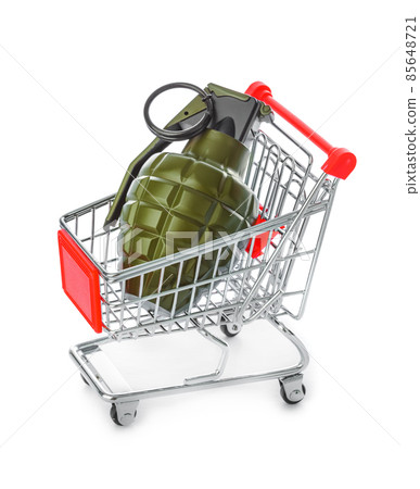 Hand grenade in shopping cart Hand grenade in shopping cart 85648721