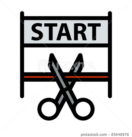 Scissors Cutting Tape Icon Scissors Cutting Tape Icon 85648978