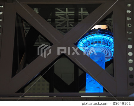 Kyoto Tower Blue Light Up 85649101