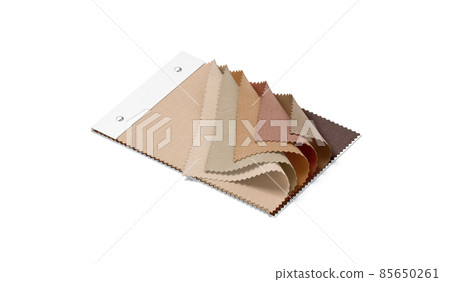 Blank colored fabric catalog with samples mockup, side view 85650261