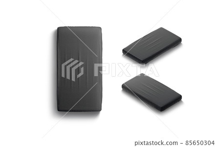 Blank black rectangle crib sheet mock up, different views Blank black rectangle crib sheet mock up, different views 85650304