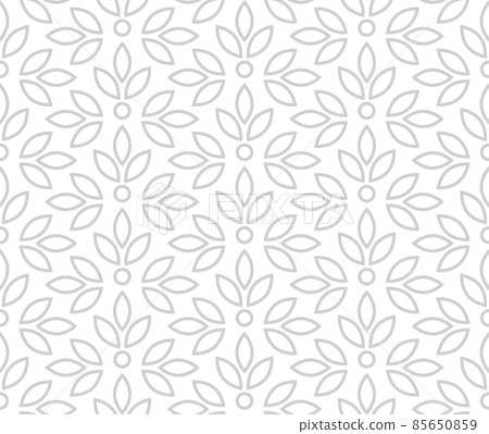 Flower geometric pattern. Seamless vector background. White and gray ornament. Flower geometric pattern. Seamless vector background. White and gray ornament. 85650859