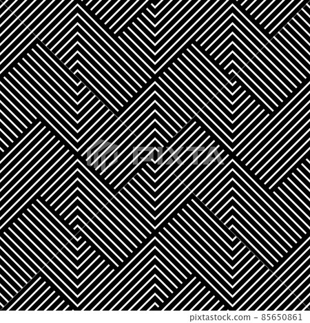 Abstract geometric pattern with stripes, lines. Seamless vector background. White and black ornament. Simple lattice graphic design Abstract geometric pattern with stripes, lines. Seamless vector background. White and black ornament. Simple lattice graphic design 85650861