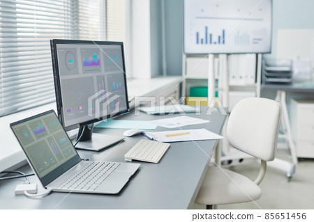 Workplace of chemist with computers 85651456