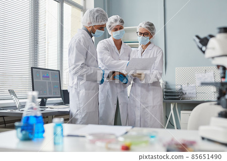 Scientists working in team in the laboratory Scientists working in team in the laboratory 85651490