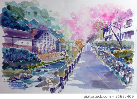 櫻花盛開的美濃大瀑布 櫻花盛開的美濃大瀑布 85653409