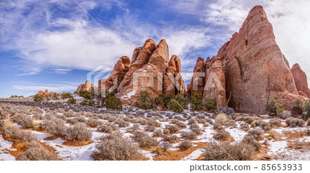 Impressive rock formation in Arches National Park in Utah 85653933