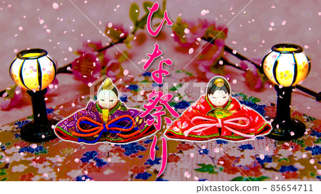 Hinamatsuri decorations Hina dolls and lit snow cave Hinamatsuri decorations Hina dolls and lit snow cave 85654711