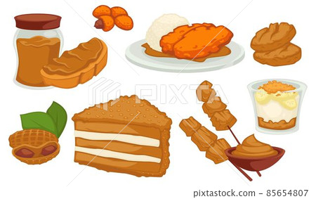 Peanut butter cookies and cakes, desserts sweets 85654807