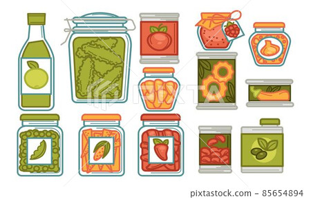 Marinated vegetables, pickled cucumber and pepper 85654894