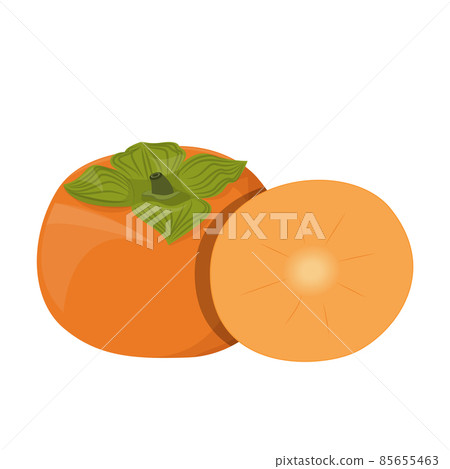 Fuyu persimmon fruit isolated. Fresh juicy product 85655463