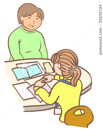 A woman who consults about home care for her mother at the Dementia Regional Comprehensive Support Center 85656184