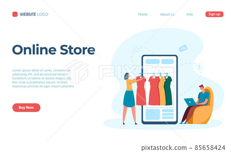 Mobile online store, choose clothing on smartphone 85658424