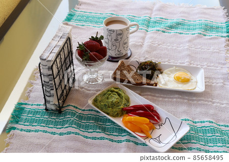 festive snacks on the table in a large restaurant in Israel 85658495