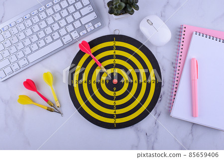 Target and goal concept with darts and arrows Target and goal concept with darts and arrows 85659406