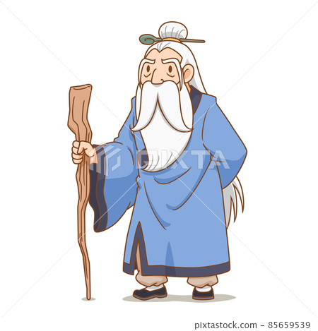 Cartoon character of Ancient Chinese grandmaster. Cartoon character of Ancient Chinese grandmaster. 85659539