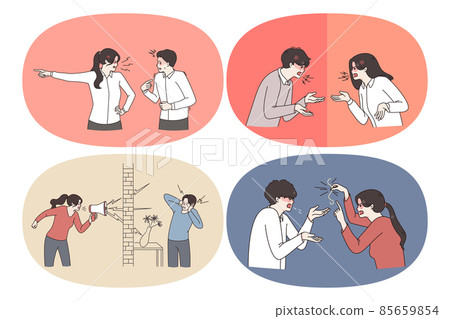 Conflicts in couple Relations concept 85659854