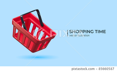 Collection of glossy flying realistic shopping carts in different colors Collection of glossy flying realistic shopping carts in different colors 85660587
