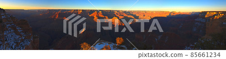 Panorama from the Grand Canyon south side in winter 85661234