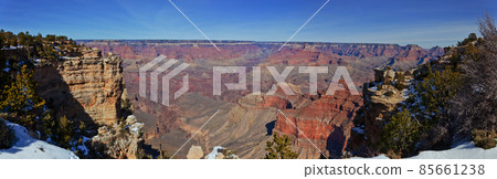 Panorama from the Grand Canyon south side in winter Panorama from the Grand Canyon south side in winter 85661238