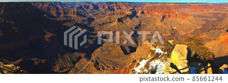 Panorama from the Grand Canyon south side in winter 85661244