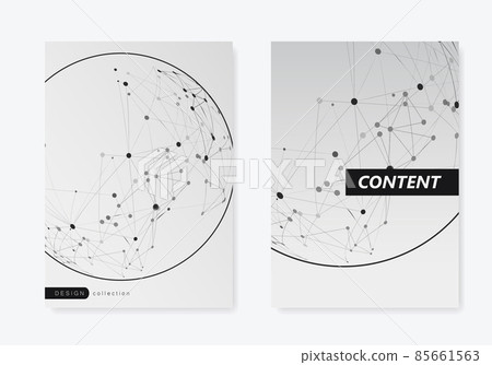 Brochure cover with connection creative digital effect. Vector cover design for annual report and magazine and flyer in A4 with circle connected dots and lines Brochure cover with connection creative digital effect. Vector cover design for annual report and magazine and flyer in A4 with circle connected dots and lines 85661563