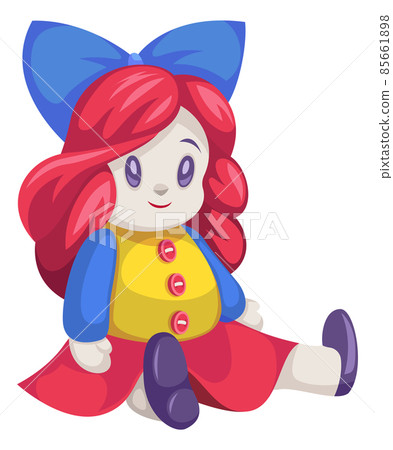 Pretty doll icon. Cute cartoon girl toy Pretty doll icon. Cute cartoon girl toy 85661898