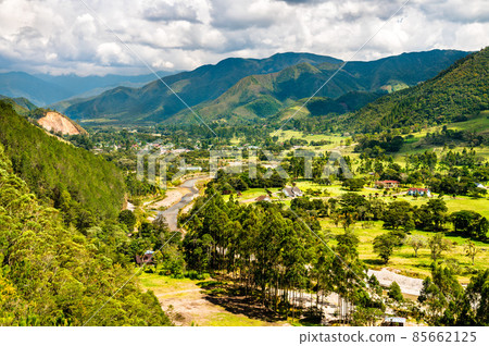 View of Oxapampa town in Peruvian Amazonia 85662125