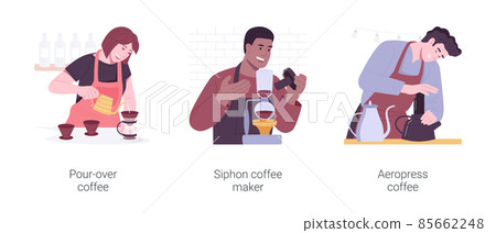 Specialty coffee isolated cartoon vector illustrations set. Specialty coffee isolated cartoon vector illustrations set. 85662248