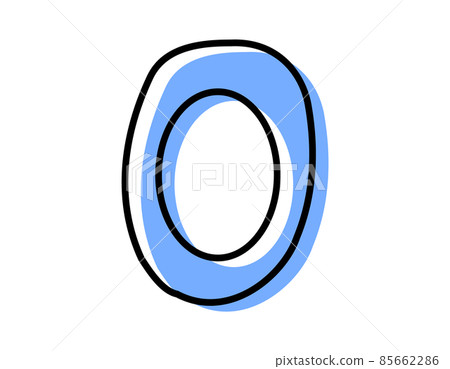手寫字母矢量插圖大寫字母 O 85662286