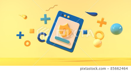Security icon with geometric shapes - 3D 85662464