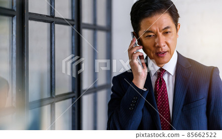 商務人士西裝風格在電話中交談 85662522