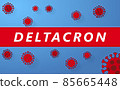 Breaking news about DELTACRON COVID-19 Novel coronavirus on blue background. Corona Virus disease 2019-nCoV Pandemic Protection Concept 85665448