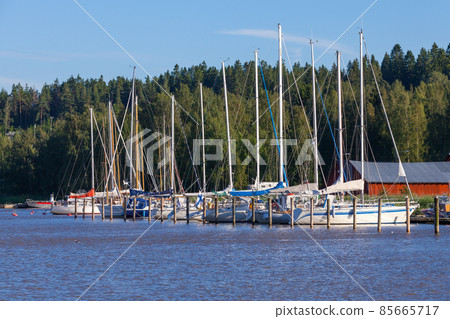 Sailing yachts moored at marina of Porvoo Sailing yachts moored at marina of Porvoo 85665717
