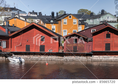 Traditional old wooden houses and barns of Porvoo, Finland Traditional old wooden houses and barns of Porvoo, Finland 85665720
