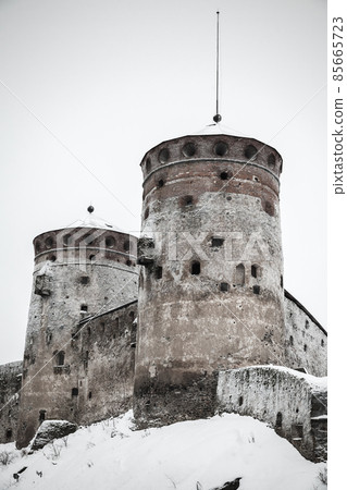 Olavinlinna.15th-century three-tower castle located in Savonlinna Olavinlinna.15th-century three-tower castle located in Savonlinna 85665723
